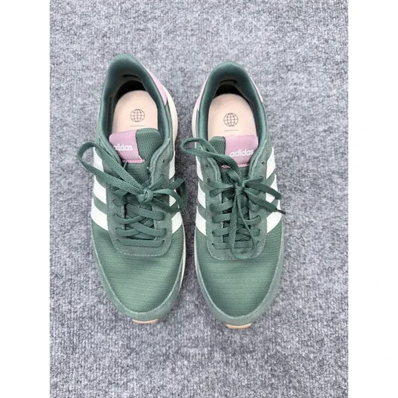 Adidas Run 60s 2.0 Womens Sneakers Green Pink White Retro Running Shoes Size 7 - Picture 4 of 7